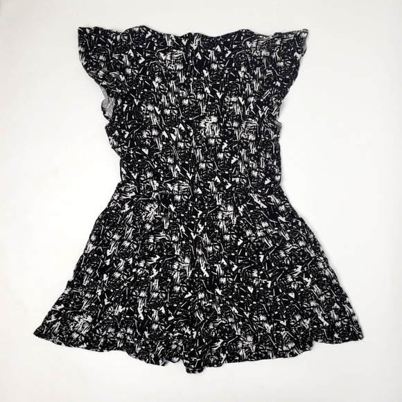 EXPRESS Black White Short Sleeve Romper - Medium - Picture 4 of 4